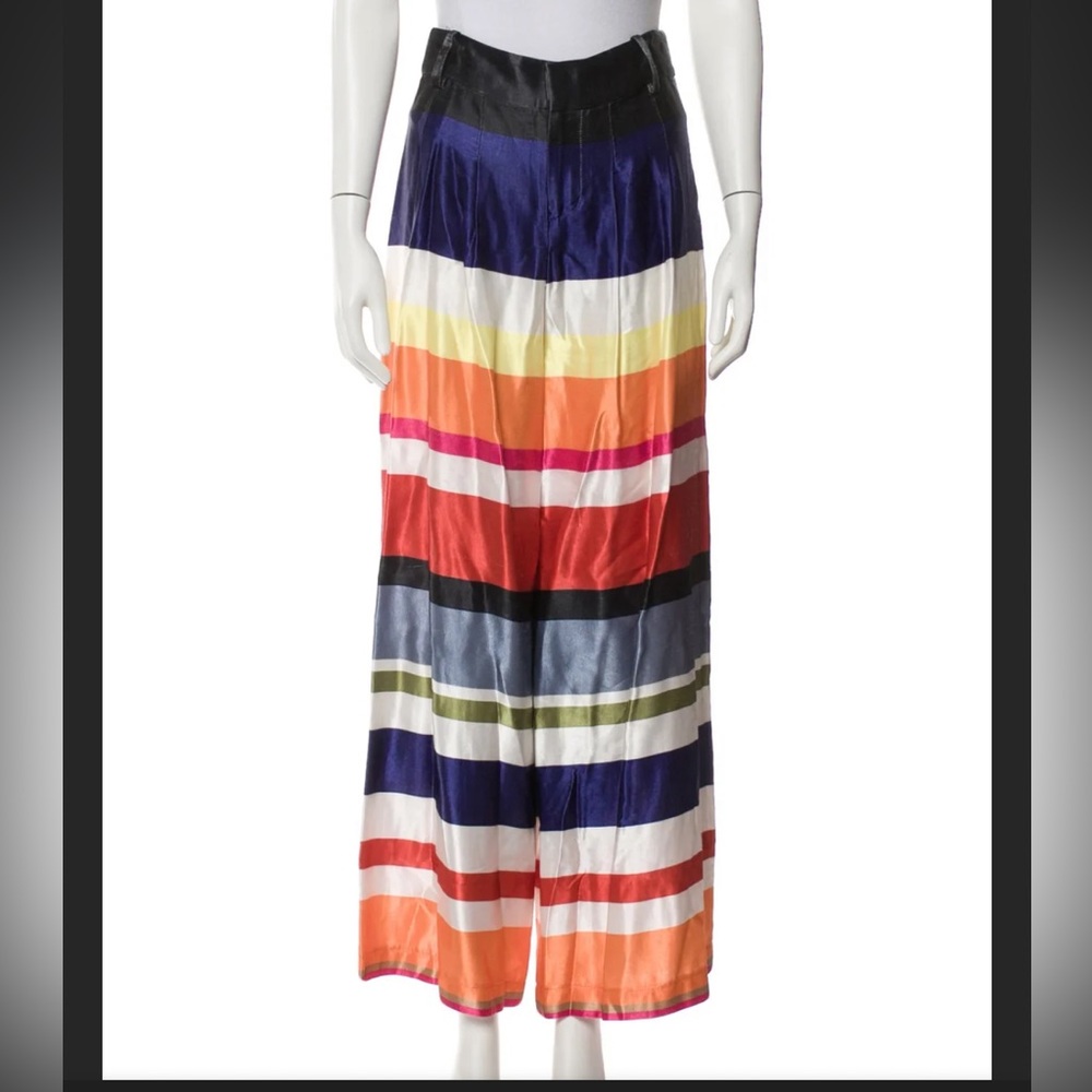 Alice + Olivia Bold Multicolor Horizontal Stripe pants